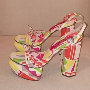Gianni Bini Parrish Geo Print Heels 8.5 NWT